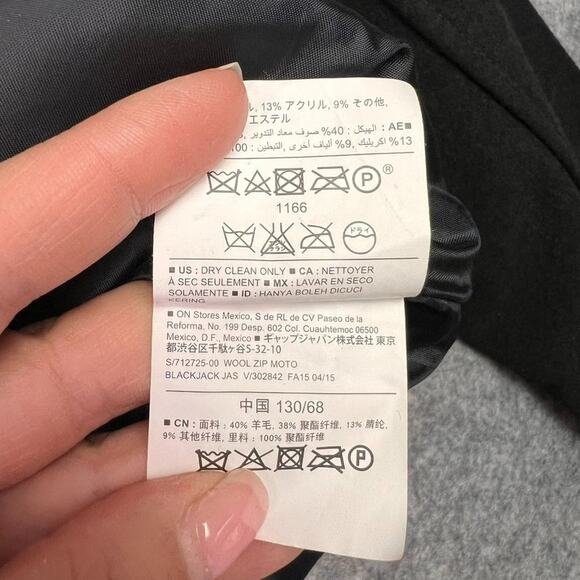 Old Navy Winter Coat Kids M(8) Black Full zipper Wool Blend Regular Standard - Picture 10 of 10